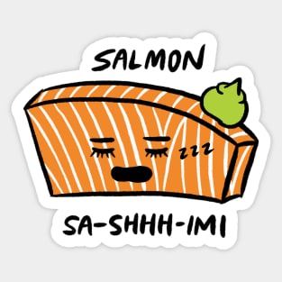 Sleeping, Snoring Salmon Sa-shhh-imi Sticker